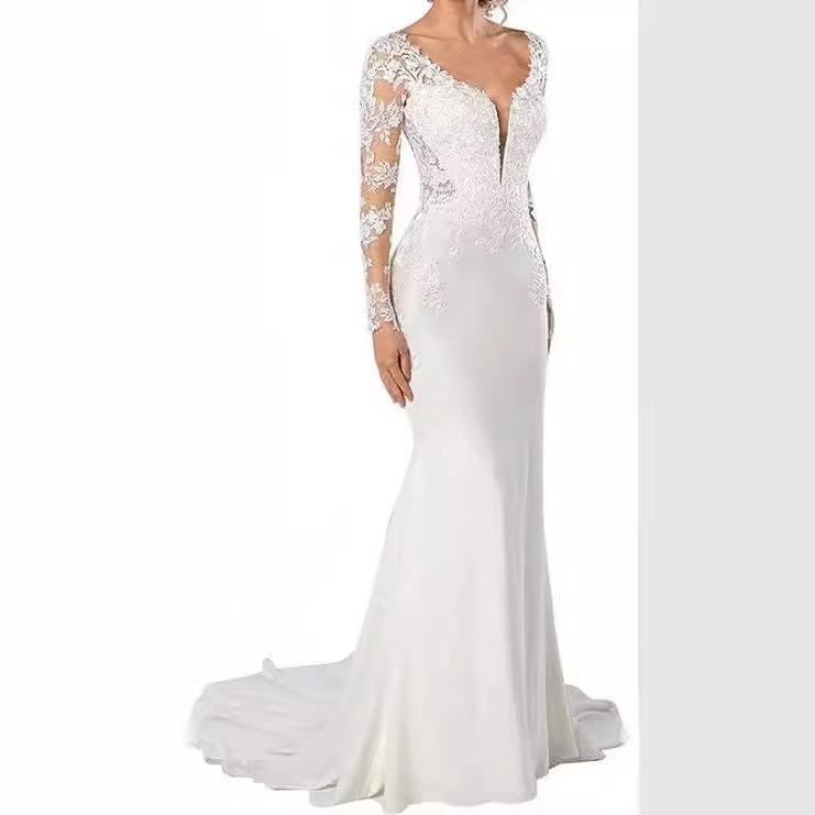 V Fishtail Dress Sexy Temperament Slimming Wedding Dresses