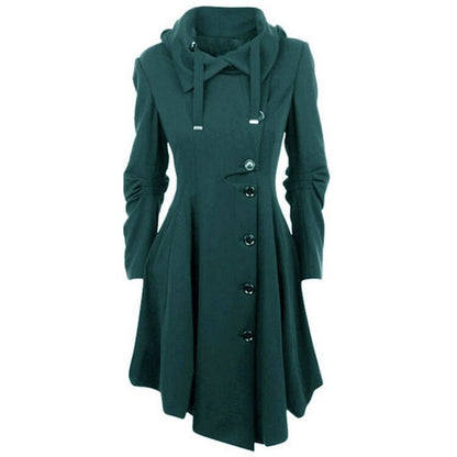 Women's Irregular Hem Reversible Woolen Trench For Coats