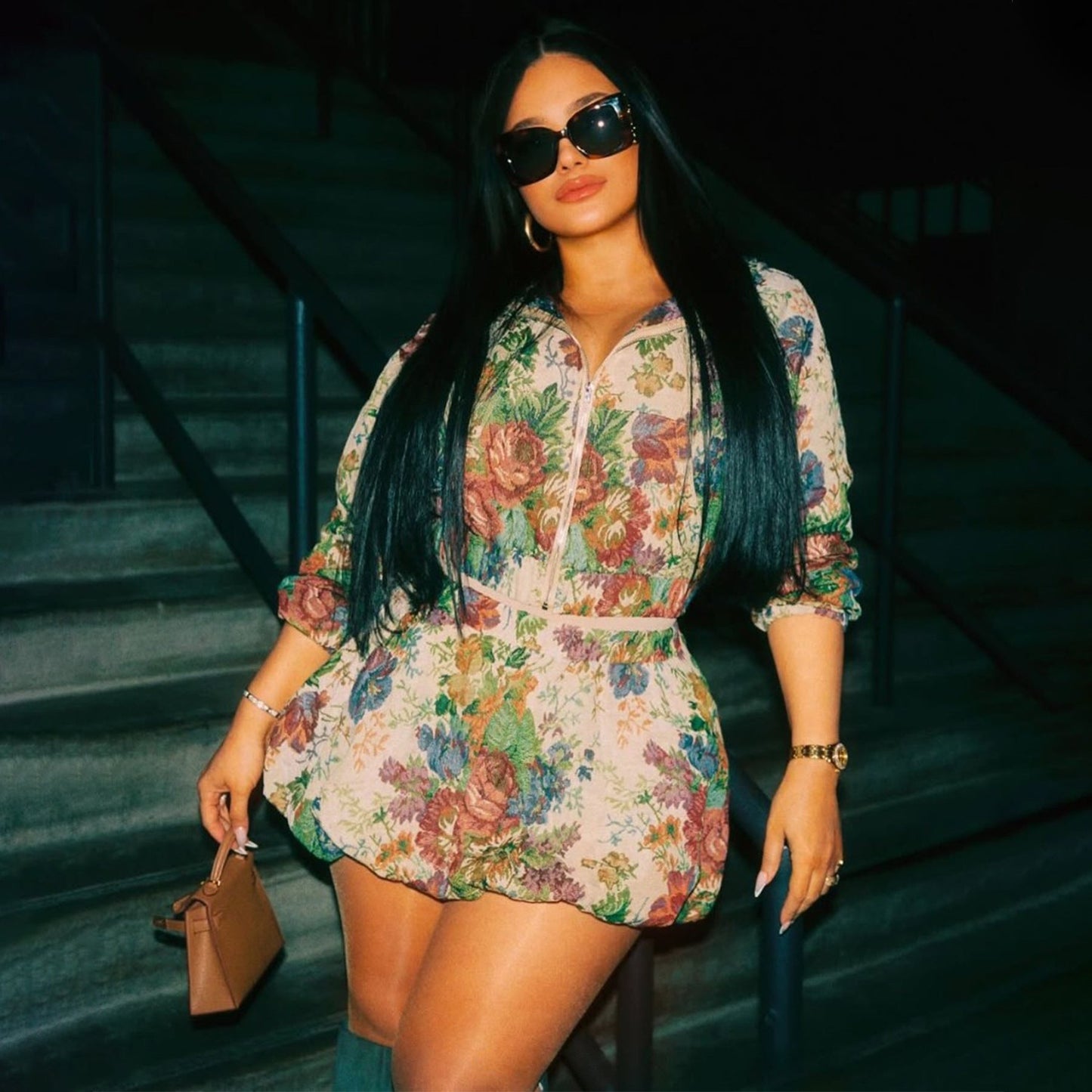 Women's Fashion Wear Jacquard Long-sleeved Zipper Sexy Suits