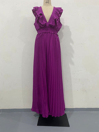 Beautiful Summer Ruffled Folding Sexy Fashion Dresses