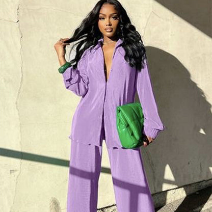 Women's Fashion Elegant Casual Solid Color Trousers Suits