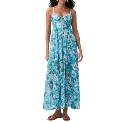 Women's Innovative Long Floral Print Dress Dresses