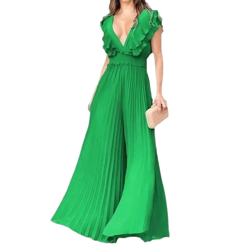 Beautiful Summer Ruffled Folding Sexy Fashion Dresses