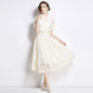 Women's Patchwork Round Neck Dress Summer Waist Slimming Dresses