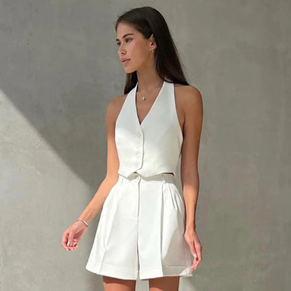 Commute Style Sleeveless Halter Hot Fashion Suits