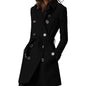 Women's Hot Single Long Woolen Double Breasted Coats