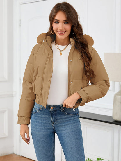 Women's High Waist Cotton Casual Thickening Fur Coats