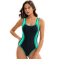 Sleeveless One Piece Triangle Swimsuit Lady Sexy Color Matching Sleeveless Racing Swimming