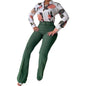 Women's Stand Collar Long Sleeve Shirt Wide Suits