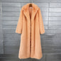 Women's Imitation Plush Furry Fur Extended Collar Coats