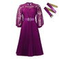 Women's Temperament Pure Color Lace Crocheted Pleated Dresses