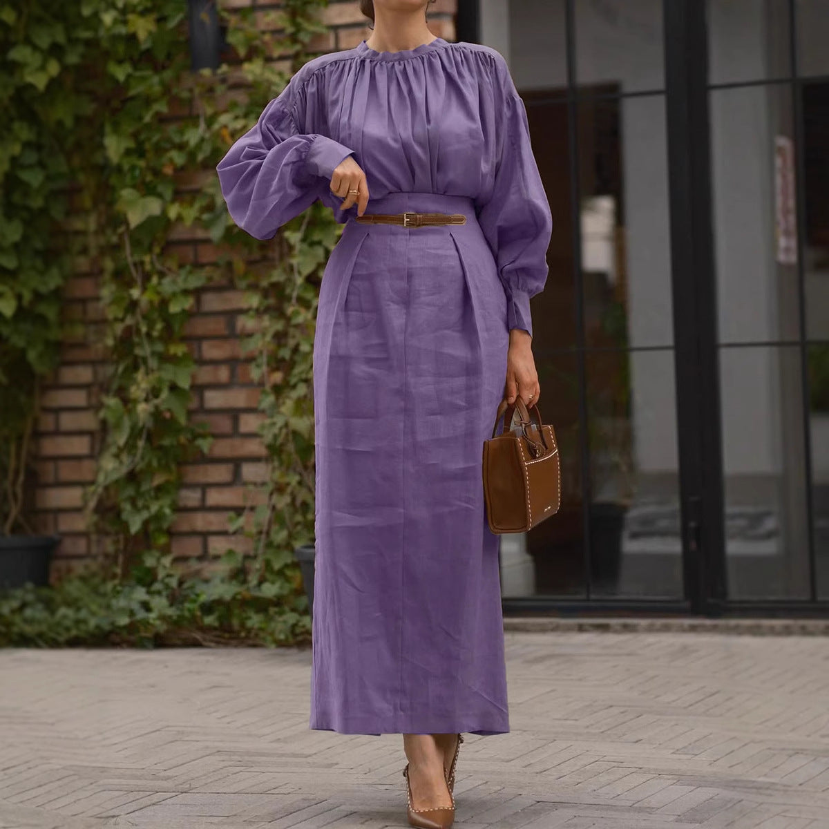Women's French Style Long Sleeve Solid Color Suits