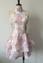 Women's Sweet Elegance Printed Backless Lace Up Dresses