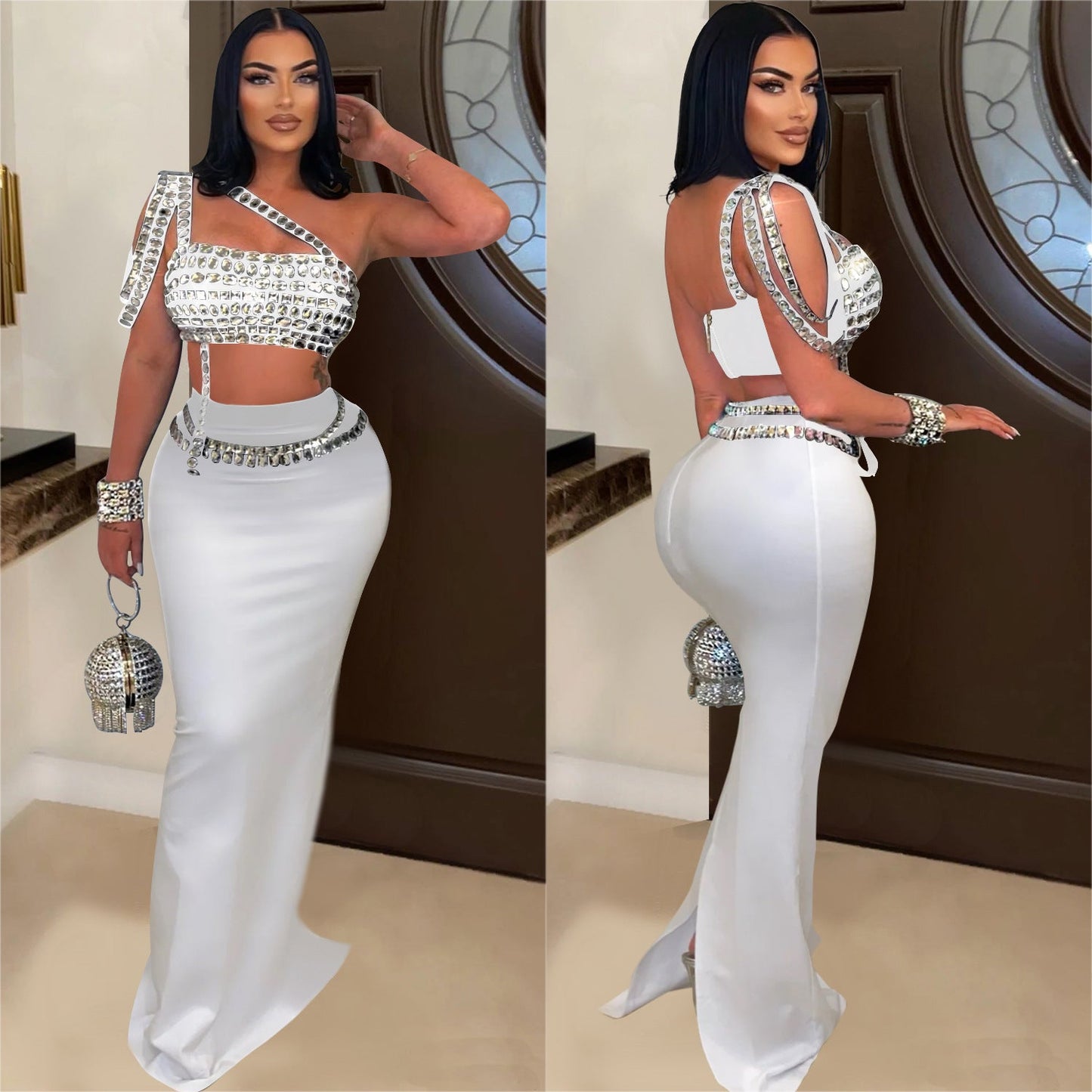 Women's Fashion Wear Sling Hot Drilling Dresses