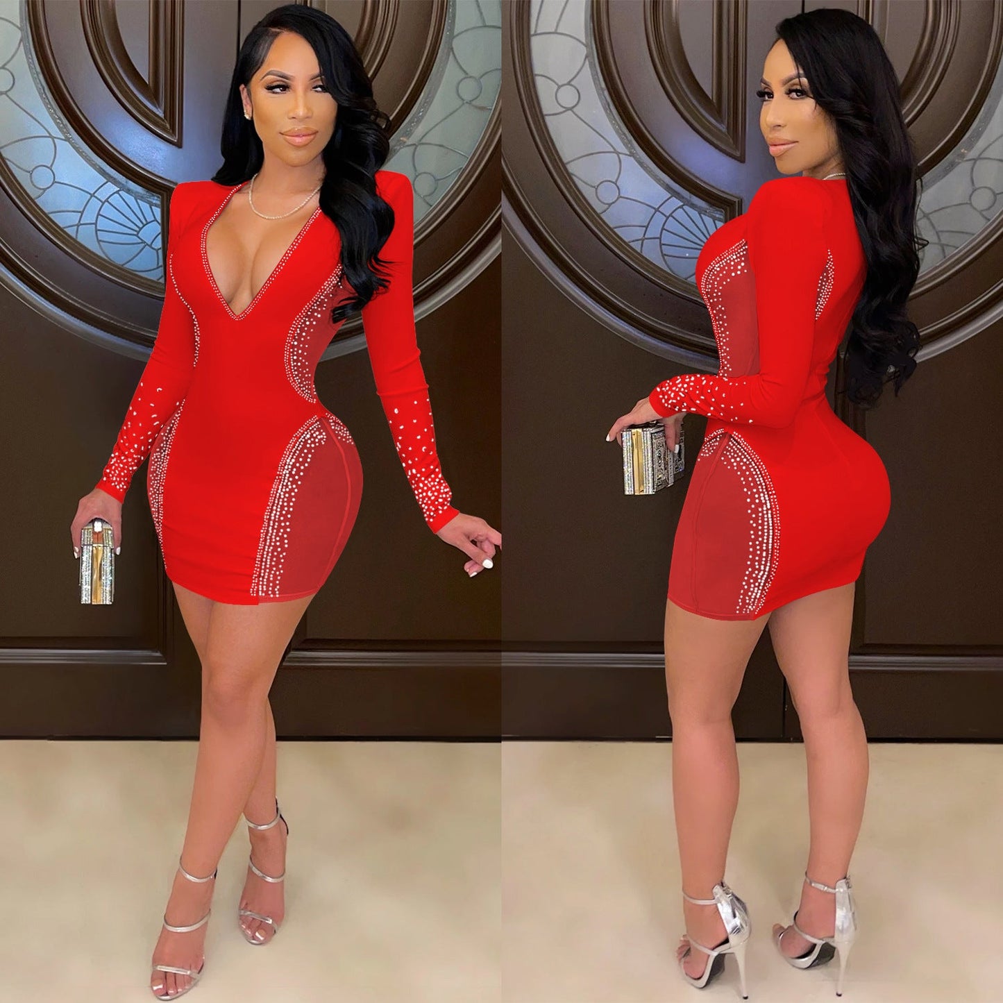 Sexy Deep V Nightclub Party Formal Dresses
