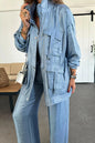 Women's Solid Color Fashion Long-sleeved Three-dimensional Pocket Coats