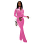 Women's Solid Color Gold Veet Stand Collar Suits