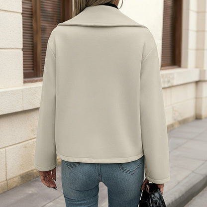 Casual Simplicity Style Double Breasted Solid Coats