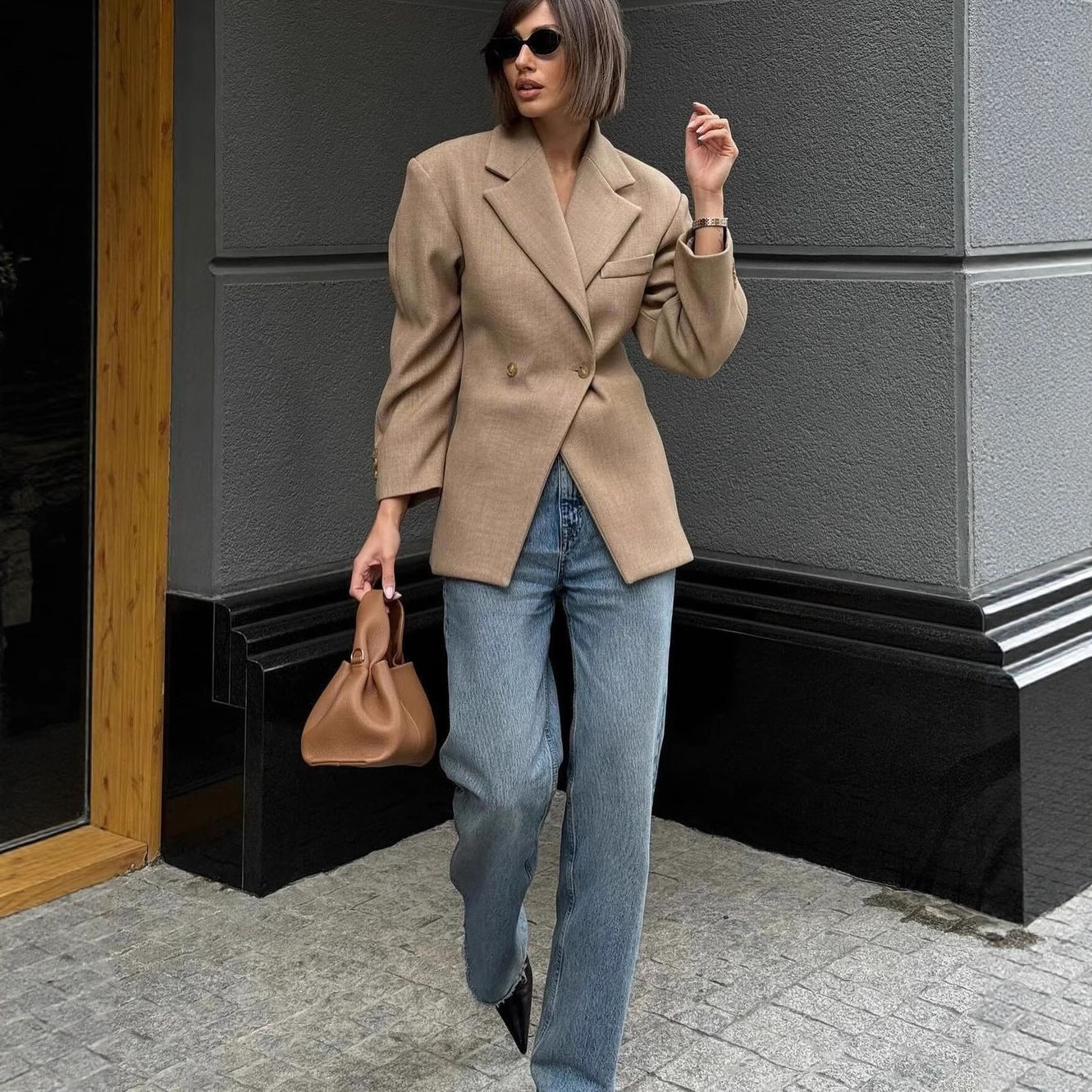 Women's Fashion Casual Temperament Commute Waist Profile Blazers