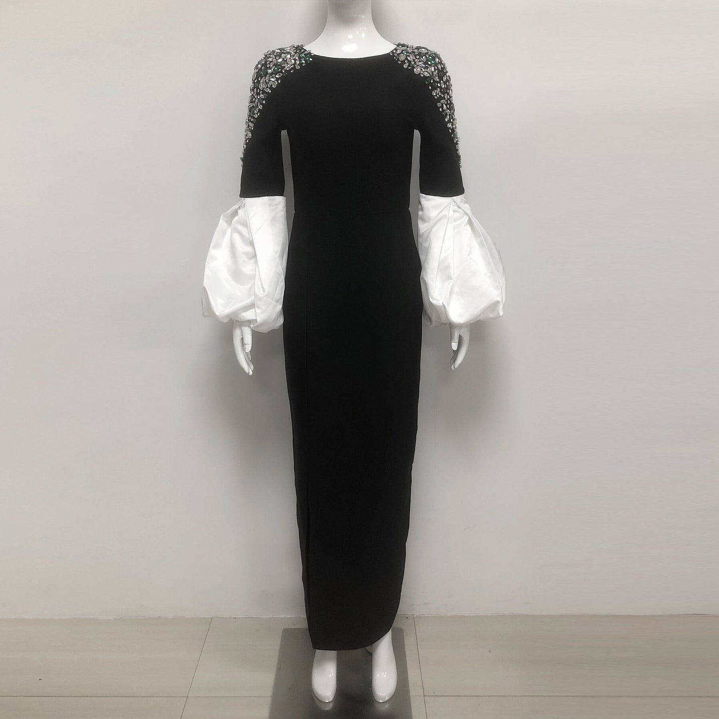 Rhinestone Gorgeous Elegant Dress Puff Sleeve Dresses