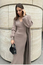 Women's Autumn Fashion Solid Color Long Dress Suits