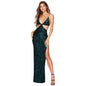 Women's Sequins Backless Dress High Sense Split Dresses