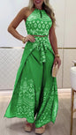 Women's Summer Retro Ethnic Style Halter Wide Suits