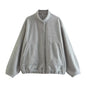 Women's Simple Versatile Stand Collar Zipper Casual Coats