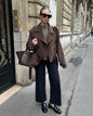 Women's Elegant Lapel Long Woolen Outerwear Coats