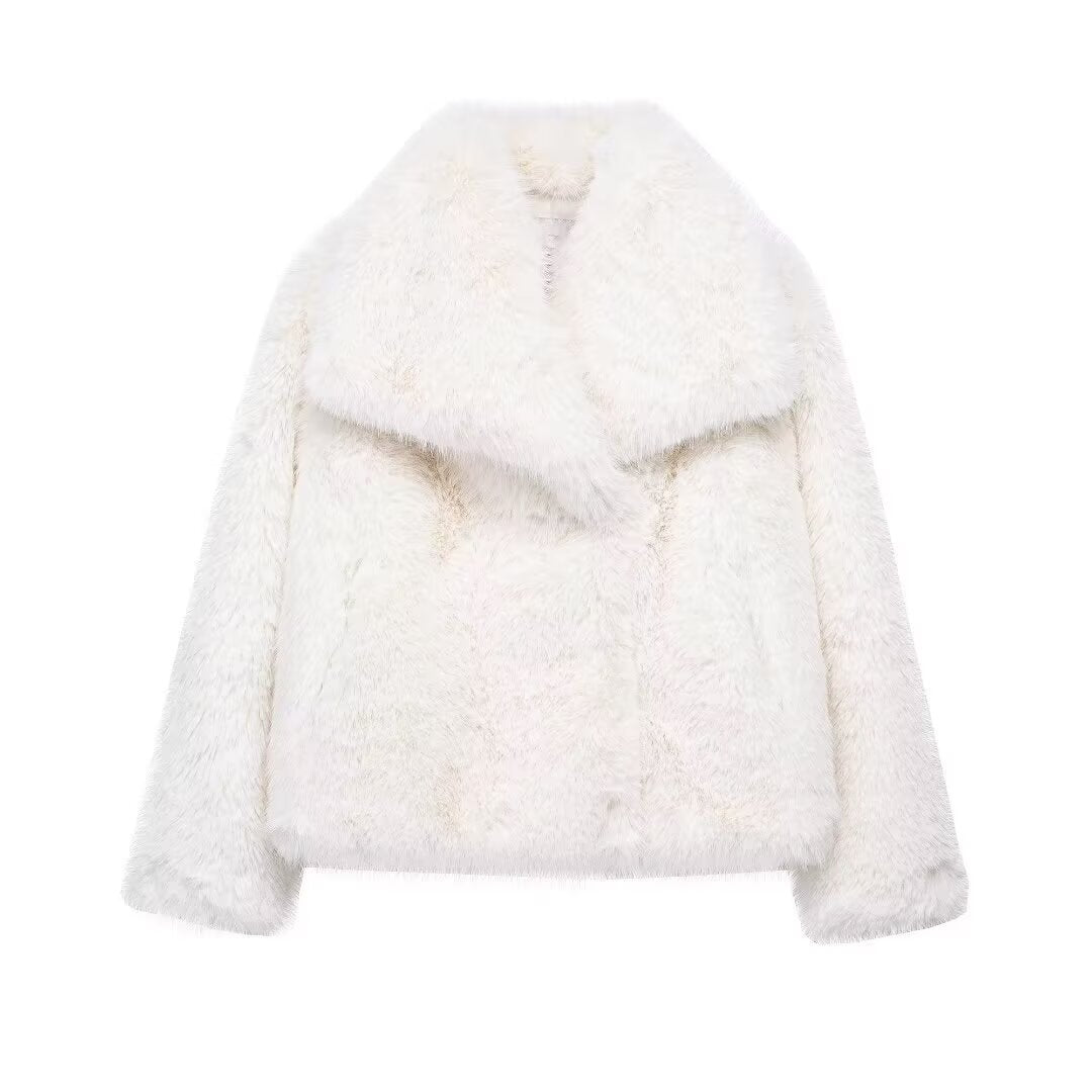 Women's Innovative French Artificial Fur Effect Coats