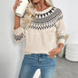 Women's Ethnic Style Crew Neck Pullover Fairland Sweaters