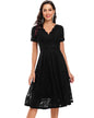Women's Vintage Collar Mid-length Lace Swing Dress Dresses