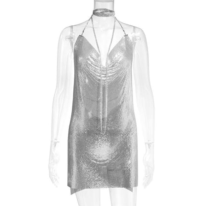 Women's Metal Sequins Sexy Sweet Spicy Style Dress Dresses