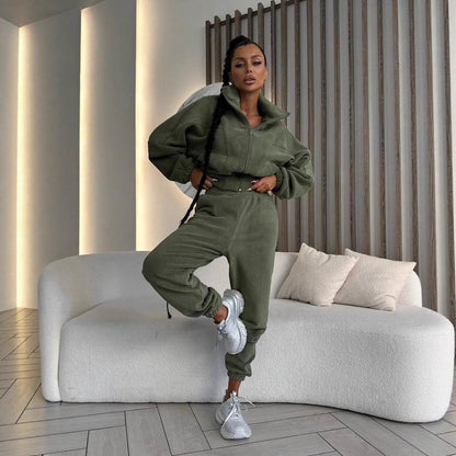Women's Stylish Long-sleeved Casual Sports Trousers Suits