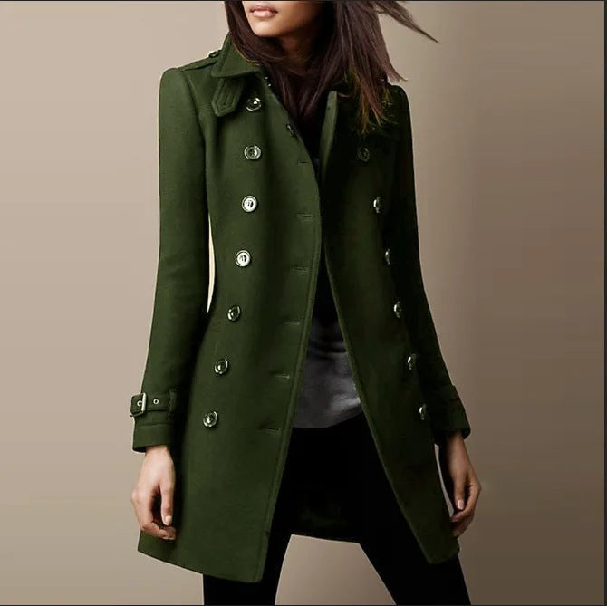Women's Trendy Attractive Innovative Woolen Mid-length Coats