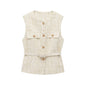 Women's French Design With Belt Sequin Decorative Coats