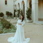 Women's Lace Chiffon Patchwork Trailing Half Sleeve Long Dress Dresses