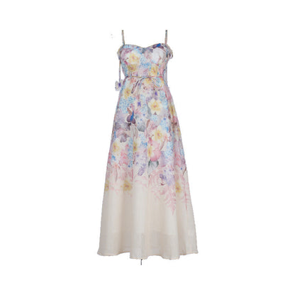 Summer Floral Print Sling Fishbone Fairy Dresses
