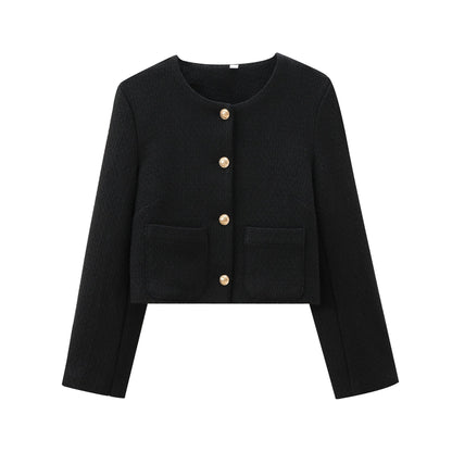 Autumn Woolen Round Neck Outer Wear Coats