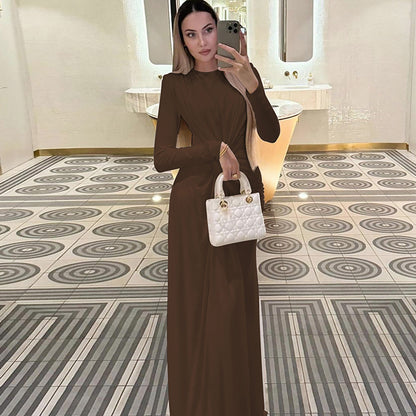 Women's Fashion Temperament Slim Fit Round Neck Dresses