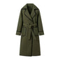 Women's Warm Long Sleeves Lapel Woolen Coats