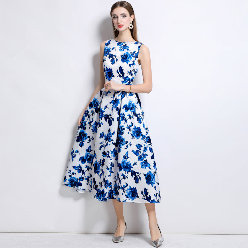 Women's Elegance Sleeveless Dress Summer Waist Slimming Dresses