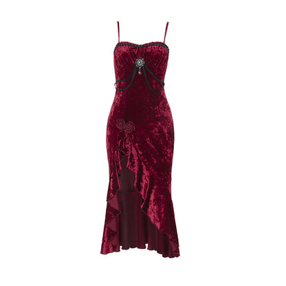 Women's Autumn Sexy Dress Christmas Elegant Dark Dresses