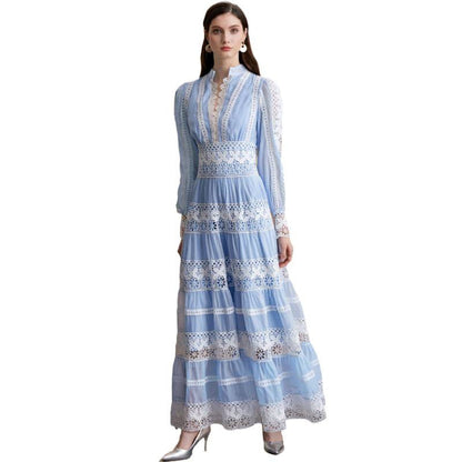 Women's Dress Stitching Lace Edge Design Sense Dresses
