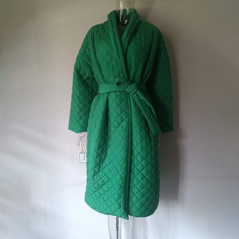 Straight Street Green Clothes Pocket Design Tops