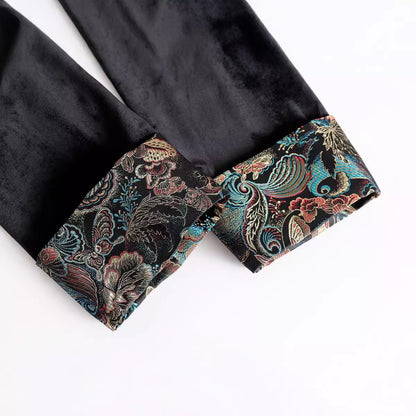 Women's Chinese Style Ethnic Round Neck Veet Blouses