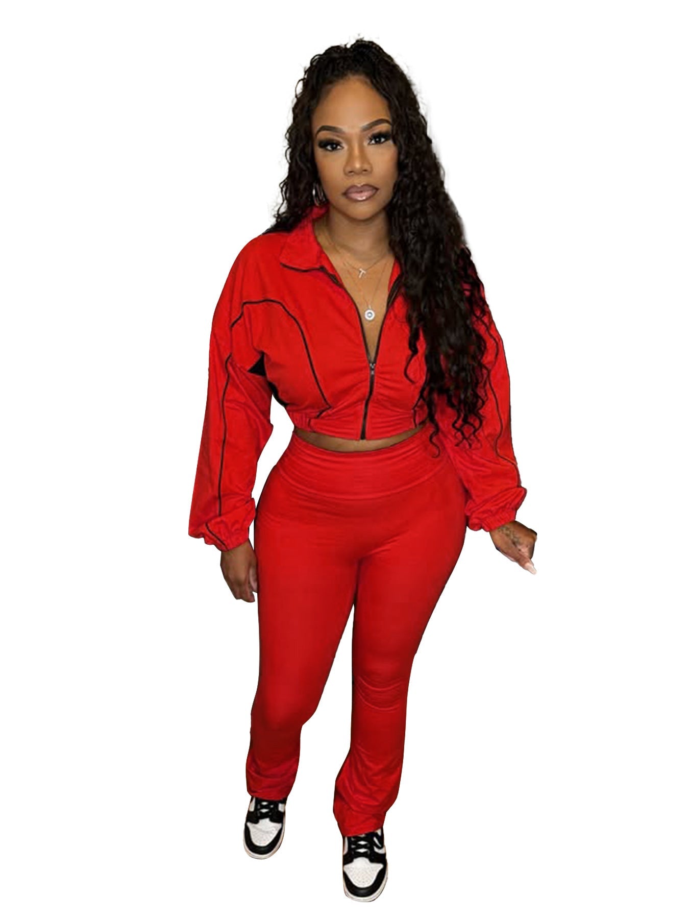 Women's Double Stitching Contrast Color Squeeze Fillet Blouses