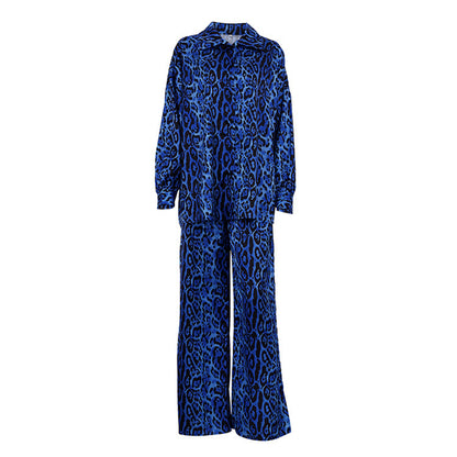 Women's Spring Clothes Temperament Long Sleeve Leopard Print Suits