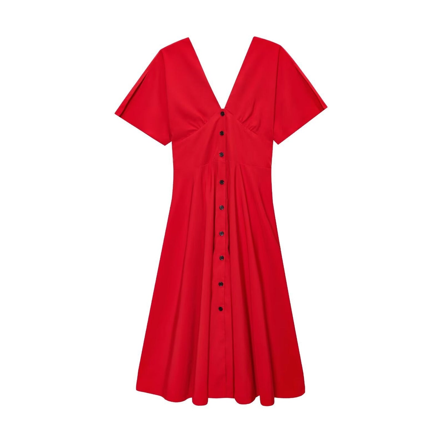Women's Fashionable Temperament Button Decoration Midi Long Skirts