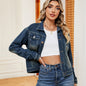 Women's Washed Denim Casual Long Sleeve Jackets